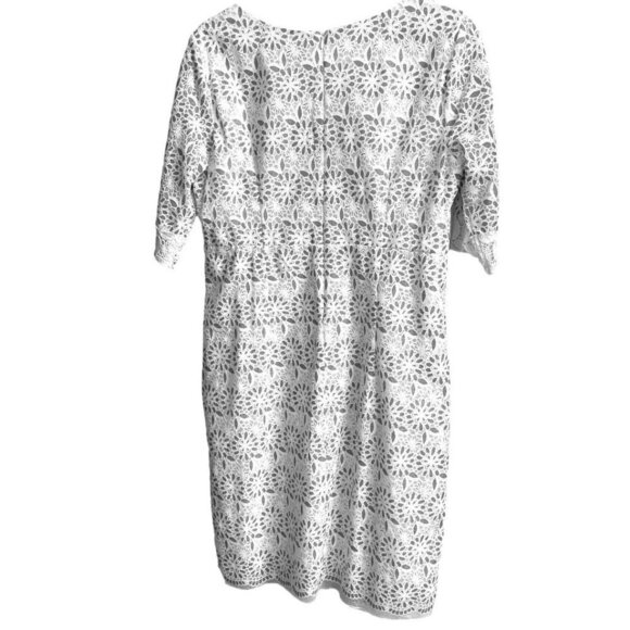 Rabbit Rabbit Rabbit Women's White and Sky Blue Laced Dress Size 16 Sku 2292 - Picture 6 of 16